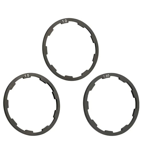 GCNMPJ Kompatibel mit 3 Stück/Lot Nabenabstandshaltern 1–1,5–1,85–2–2,18–2,35 mm, Aluminium-Unterlegscheiben, 9-Nut-Flachring(1mm 1.5mm 1.85mm) von GCNMPJ