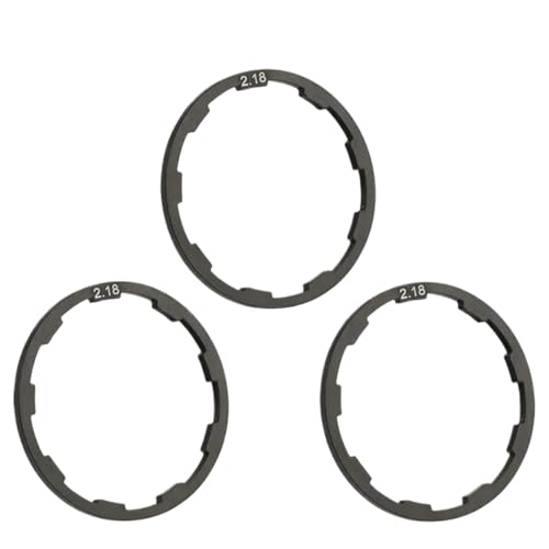 GCNMPJ Kompatibel mit 3 Stück/Lot Nabenabstandshaltern 1–1,5–1,85–2–2,18–2,35 mm, Aluminium-Unterlegscheiben, 9-Nut-Flachring(2.18mm 3pcs) von GCNMPJ