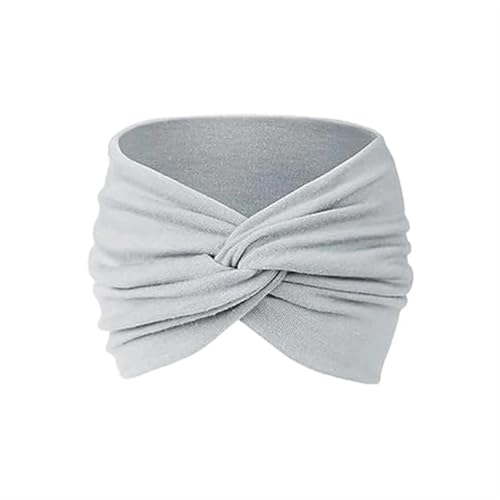 Haarband Damen Sport-Stirnband for Damen, breit, for Yoga, elastisch, for Laufen, Haarschmuck, Kopfschmuck(Light Grey) von GCYEIDMA