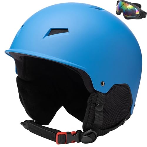 2025 Neu Unisex Skihelm, Atmungsaktiver Ski-Helm Größenverstellbar, Snowboardhelm mit ABS-Schale, EPS Auskleidung(#A Blue,M(55-58cm)) von GDAONUDK