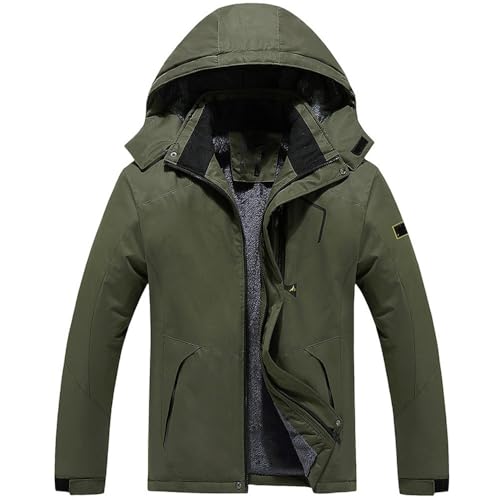 GDAONUDK Damen Plus Size wasserdichte Skijacke Winter Schnee Outdoor warme Kapuze Regenmantel Windbreaker Mantel(Man E5,4XL) von GDAONUDK