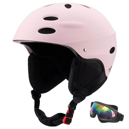 Skihelm für Kinder und Erwachsene Snowboardhelm Herren Ski Helme mit Active Belüftungssystem fur Mädchen und Jungen Skihelm mit System zur Installation von Skibrillen für klare Sicht(#A light pink,S(5 von GDAONUDK