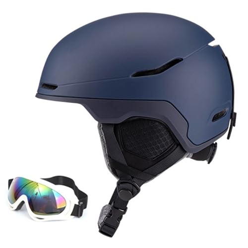 Unisex Skihelm, Atmungsaktiver Ski-Helm Größenverstellbar, Snowboardhelm mit ABS-Schale, EPS Auskleidung(BB Dark Blue,M(55-58CM)) von GDAONUDK