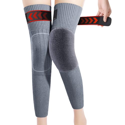 GDKRTNAJ Warme Overknee-Socken aus Kaschmir, Knieschoner aus Kaschmir, warme Overknee-Stricksocken, Beinstulpen (Gray/Thick,XXL) von GDKRTNAJ