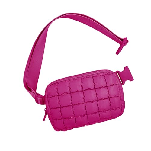 Umhängetasche mit Karomuster, Umhänge-Gürteltasche mit Karomuster, Puffer-Gürteltaschen mit verstellbarem Riemen (Rose Red,One Size) von GDKRTNAJ