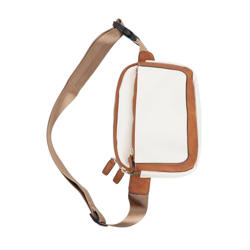GDZTBS PU-Hüfttasche, wasserdichte Outdoor-Sport-Hüfttasche, Stilvolle Gürteltasche für Männer und Frauen (Beigebraun) von GDZTBS