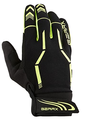 GEARX Fahrradhandschuhe, Vollfinger, Mountainbike-Handschuhe, Touchscreen, MTB-Handschuhe, gepolstert, rutschfest, MTB, Rennrad, Sporthandschuhe für Männer und Frauen (Grün, XL) von GEARX