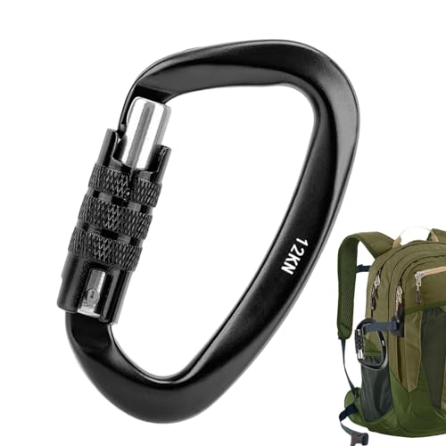 Karabinerhaken Kletterhaken - Karabiner Haken | Karabiner mit Schraubverschluss - Karabiner mit D-Ring Form - Karabiner Karabiner Wandern Clip Leichte Federhaken E von GEDOX