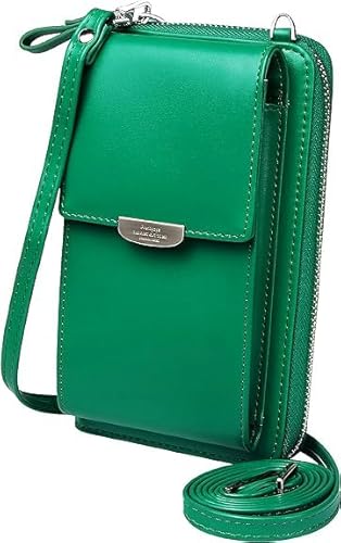 GEEADNB Kleine Crossbody Tasche Handy Geldbörse mit Kreditkartenfächern für Frauen (Dunkelgrün) von GEEADNB