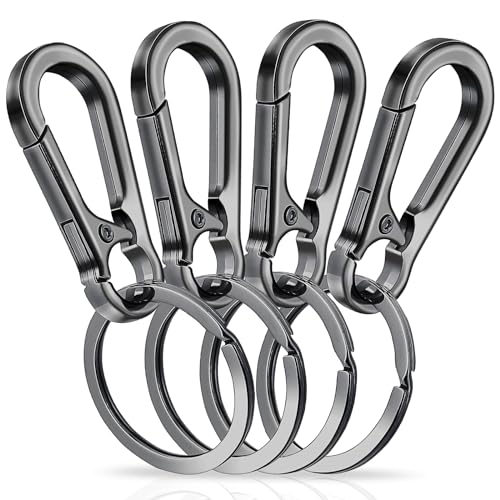 GEEHUA 4 Stück karabiner schlüsselanhänger, Karabiner Schlüsselanhänger aus Zinklegierung mit Schlüsselring Schnellverschluss Clips Autoschlüssel Finder Haken Schlüssel Clip für Männer und Frauen GEEHUA 4 Stück karabiner schlüsselanhänger, Karabiner Schlüsselanhänger aus Zinklegierung mit Schlüsselring Schnellverschluss Clips Autoschlüssel Finder Haken Schlüssel Clip für Männer und Frauen von GEEHUA