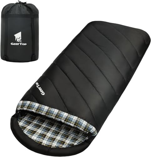 GEERTOP XXL Schlafsack 4 Jahreszeiten Flanell 220x100cm für Erwachsene Kompakte Tragbare für Camping Wandern Rucksacktouren Outdoor Indoor (Schwarz) GEERTOP XXL Schlafsack 4 Jahreszeiten Flanell 220x100cm für Erwachsene Kompakte Tragbare für Camping Wandern Rucksacktouren Outdoor Indoor (Schwarz) von GEERTOP