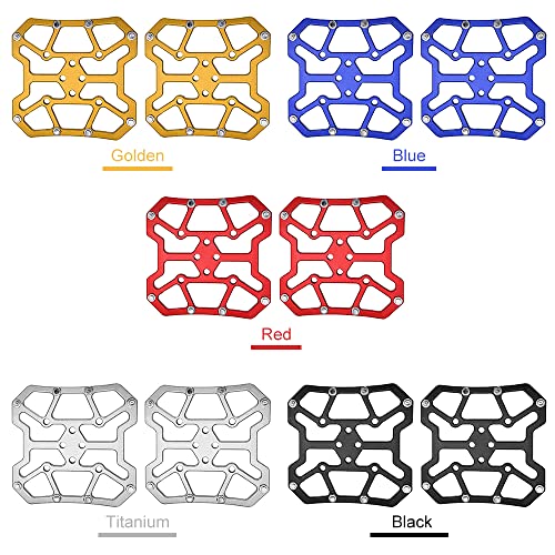 SPD-Pedale, Flache Pedale, Plattformpedale aus Aluminiumlegierung, Klickbarer Plattformadapter für Mountainbike, Rennrad, Fahrrad (Rot) von GEERYZHE