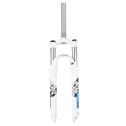 GEIRONV 26/27,5/29 Zoll MTB Fahrrad, Mechanische Vorderradgabel 105 MM Federweg Gerade 1-1/8 Zoll 9 MM Achsfeder Dämpfungs Scheibenbremsen Federgabel(Blue,26inch) von GEIRONV