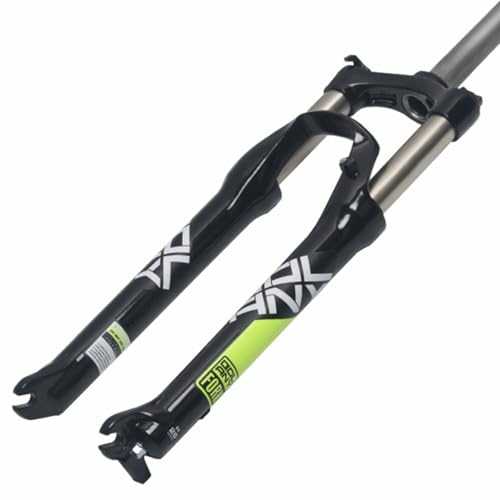 GEIRONV 26/27,5/29 Zoll Mountainbike Federgabeln, Aluminiumlegierung 105 MM Federweg Scheibenbremse 9 MM Achse Manuelle Sperre 1-1/8 Zoll Mechanische Gabel(Balck-Green,26inch) von GEIRONV