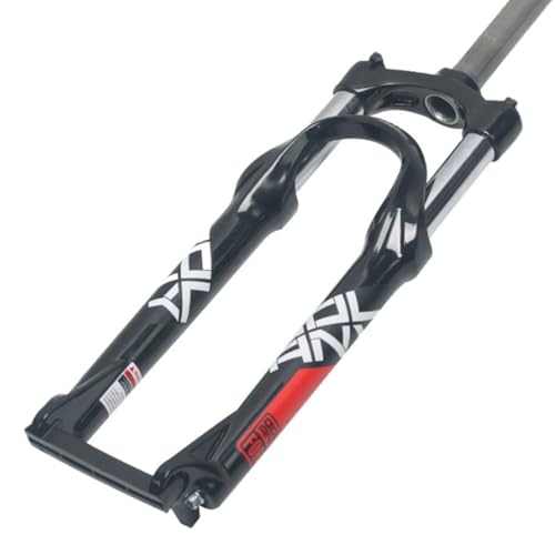 GEIRONV 26/27,5/29 Zoll Mountainbike Federgabeln, Aluminiumlegierung 105 MM Federweg Scheibenbremse 9 MM Achse Manuelle Sperre 1-1/8 Zoll Mechanische Gabel(Balck-Red,29inch) von GEIRONV