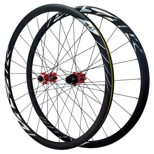 GEIRONV Fahrrad Vorder Und Hinterrad, 4 Lager Doppelwandige Alufelgen 24-Loch Scheibenbremse 7-12 Gang Bremse for Rennrad Reifen 700c *23C-45C(9 * 100mm/10 * 135mm,HG) von GEIRONV