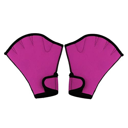 Neoprenanzug-Handschuhe Schwimmhandschuhe Aquatic Fitness Water Resistance Fit Paddle Training Fingerlose Handschuhe Zum Schnorcheln, Schwimmen, Tauchen ( Color : Pink , Size : L ) von GEJUAN