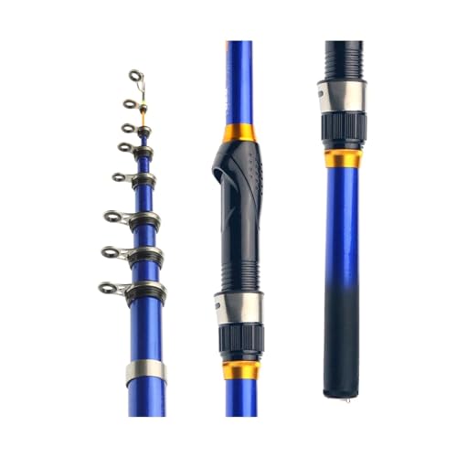 Angelruten Teleskop Rock Angelrute Fly Carp Feeder Carbon Fiber 2,7 M 2,4 M 2,1 M 1,8 M 1,5 M Mini Reise Reel Sitz Angel rute(Blue,1.8m) von GEK208130