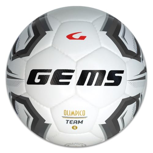 GEMS UN06-0310 OLIMPICO Team Unisex Fußball Weiß/Schwarz Größe 5 von GEMS