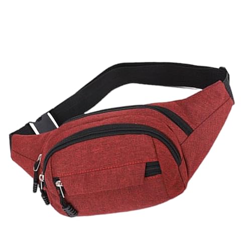 Bauchtasche Fanny Pack, Gürteltasche, Hüfttasche für Reisen, Hüfttasche mit Schulterriemen, Hüfttasche für Reisen, Shopping, Spaziergang mit dem Hund, Laufen, rot, Se référer au descriptif, Siehe von GENERIC