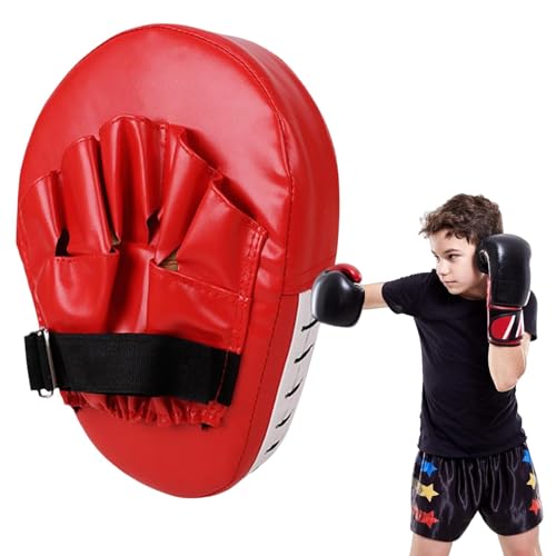 Box-Zielpolster - PU-Leder Box-Handziel | PU Handpratzen | Boxpolster Handziele | Dick Verstellbar Pratzen Boxen Mit Polsterung | Atmungsaktiv Für Kampfsport, MMA, Muay Thai, Karate, Taekwondo von GENERIC