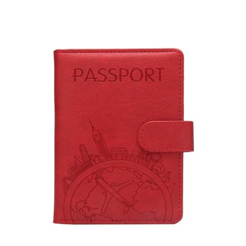 Anti-Diebstahl Global Tourism Passport Cover Wallet Bag Herren Damen ID Adresskartenhalter Tragbares Reisezubehör, rot, Einheitsgröße von GENODA