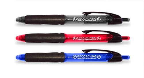 3 x Kugelschreiber Gasdruckmine schreibt Immer PowerTank Faber Castell blau rot von geo-versand