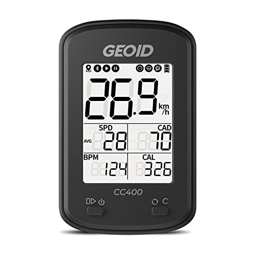 GEOID CC400 GPS Fahrradcomputer Kabellos Wasserdicht Fahrradtacho Radfahren Kilometerzähler IPX6 Wasserdicht, ANT+/Bluetooth Kabelloser Fahrradcomputer von GEOID