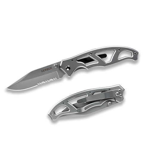 Gerber Taschenklappmesser mit Teilwellenschliff und Taschenclip, Klingenlänge: 7,6 cm, Paraframe I Folding Clip Knife, Edelstahl, 22-48443 Gerber Taschenklappmesser mit Teilwellenschliff und Taschenclip, Klingenlänge: 7,6 cm, Paraframe I Folding Clip Knife, Edelstahl, 22-48443 von Gerber