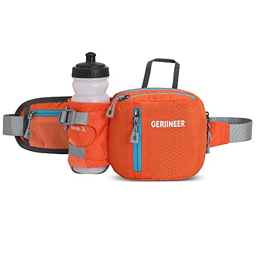GERIINEER wasserdichte Bauchtasche Gürteltasche mit Flaschenhalter Damen und Herren, Bauchtasche Geeignet für Reise Sport Running und Alle Outdoor Aktivitäten, Hüfttasche Damen Herren Sport (Orange) GERIINEER wasserdichte Bauchtasche Gürteltasche mit Flaschenhalter Damen und Herren, Bauchtasche Geeignet für Reise Sport Running und Alle Outdoor Aktivitäten, Hüfttasche Damen Herren Sport (Orange) von GERIINEER