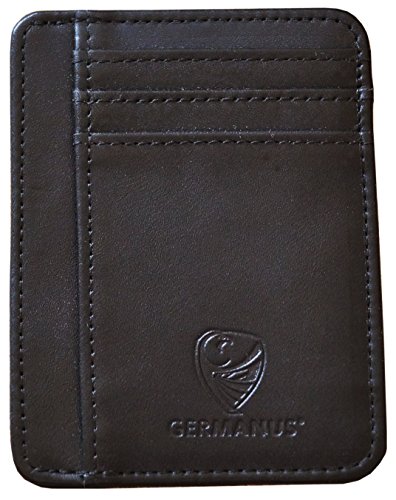 GERMANUS Furvus Kreditkartenetui - Made in EU - Geldbörse Leder Etui für Kreditkarten und Visitenkarten (Schwarz) von GERMANUS