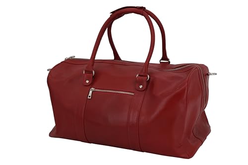 GERMANUS Handgemachte Reisetasche Lothar, Weekender aus dickem Leder für den Kurztrip, Reise oder Wochenenddreise, Rot GERMANUS Handgemachte Reisetasche Lothar, Weekender aus dickem Leder für den Kurztrip, Reise oder Wochenenddreise, Rot von GERMANUS