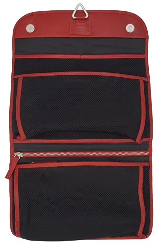 GERMANUS Kosmetiktasche Tomke Kulturbeutel Make-up Tasche, Leder (Rot) GERMANUS Kosmetiktasche Tomke Kulturbeutel Make-up Tasche, Leder (Rot) von GERMANUS