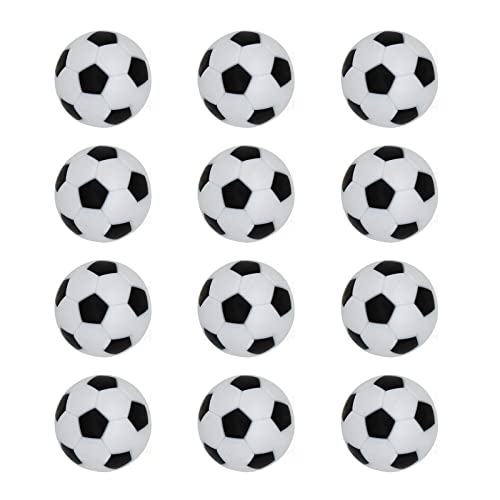 12 Stück Kickerbälle, reguläre Größe, Tischfußball 32mm, Tischfußball Kugeln Mini Ball, Schwarz und Weiß (32mm) von GERUI