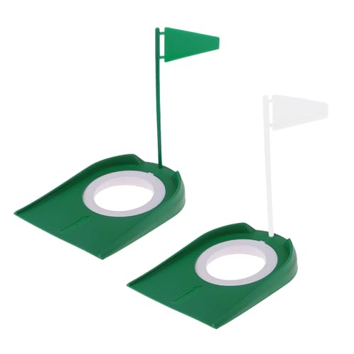 2 Stück Golf-Übungs-Putter-Pad, Kunststoff Golf Indoor Outdoor Putting Cup Übungshilfen Verstellbarem Hole und Flagge, Golf Putting-Matte zum Üben Golf-Übungs-Putter-Pad 2 Stück Golf-Übungs-Putter-Pad, Kunststoff Golf Indoor Outdoor Putting Cup Übungshilfen Verstellbarem Hole und Flagge, Golf Putting-Matte zum Üben Golf-Übungs-Putter-Pad von GERUI
