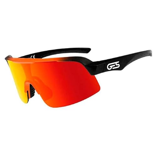 GES Omega Lente Brille, Sport, Rot/Gelb (mehrfarbig), Einheitsgröße von GES