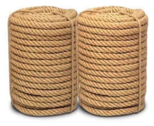 Seil, Seil, Holzseil, Seil 16 mm 5/8 Zoll × 164 Fuß Juteseil Seil for Gartenarbeit im Innen- und Außenbereich, Bündelung und Wandbehang (Größe: 16 mm 30 m) (Größe: 16 mm 40 m) (Größe: 16 mm 50 m) ( Co von GETSTREE