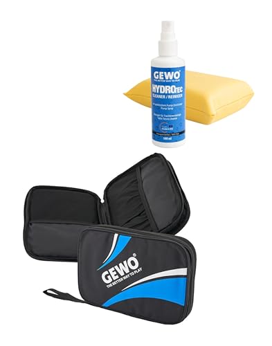 Bundle aus GEWO Doppelhülle Master - Tischtennisschläger-Hülle für 2 Schläger - Tischtennis-Tasche mit gepolsterten Fächern - 32cm blau + Gewo HydroTec Tischtennis Reinigungsset für Beläge, 100ml Bundle aus GEWO Doppelhülle Master - Tischtennisschläger-Hülle für 2 Schläger - Tischtennis-Tasche mit gepolsterten Fächern - 32cm blau + Gewo HydroTec Tischtennis Reinigungsset für Beläge, 100ml von GEWO