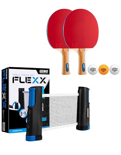 Bundle aus GEWO Table Tennis Net FleXX - Tischtennisnetz für Jeden Tisch + GEWO Rave Speed Tischtennisschläger Set -Tischtennisschläger mit 3 Bällen - Komplettschläger mit ITTF Belag Bundle aus GEWO Table Tennis Net FleXX - Tischtennisnetz für Jeden Tisch + GEWO Rave Speed Tischtennisschläger Set -Tischtennisschläger mit 3 Bällen - Komplettschläger mit ITTF Belag von GEWO