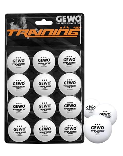 GEWO Training 40+ Tischtennisbälle - 3 Sterne Tischtennis-Ball aus ABS Plastik mit Naht - Hochwertige Trainingsbälle, Durchmesser 40+mm, Vorratspackung mit 12 Stück, weiß GEWO Training 40+ Tischtennisbälle - 3 Sterne Tischtennis-Ball aus ABS Plastik mit Naht - Hochwertige Trainingsbälle, Durchmesser 40+mm, Vorratspackung mit 12 Stück, weiß von GEWO