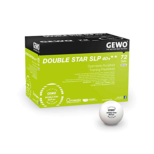 GEWO Double Star SLP Tischtennisbälle - 2 Sterne Tischtennis-Ball aus Plastik 40+ ohne Naht - Professionelle Trainings-Bälle - 72 hochwertige Tischtennisbälle weiß, 40+mm Durchmesser GEWO Double Star SLP Tischtennisbälle - 2 Sterne Tischtennis-Ball aus Plastik 40+ ohne Naht - Professionelle Trainings-Bälle - 72 hochwertige Tischtennisbälle weiß, 40+mm Durchmesser von GEWO