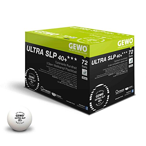 GEWO Ultra SLP Tischtennisbälle - 3 Sterne Tischtennis-Ball aus Plastik 40+ ohne Naht - ITTF-zertifizierte Wettkampf Bälle - 72 hochwertige Profi-Tischtennisbälle weiß, 40+mm Durchmesser GEWO Ultra SLP Tischtennisbälle - 3 Sterne Tischtennis-Ball aus Plastik 40+ ohne Naht - ITTF-zertifizierte Wettkampf Bälle - 72 hochwertige Profi-Tischtennisbälle weiß, 40+mm Durchmesser von GEWO