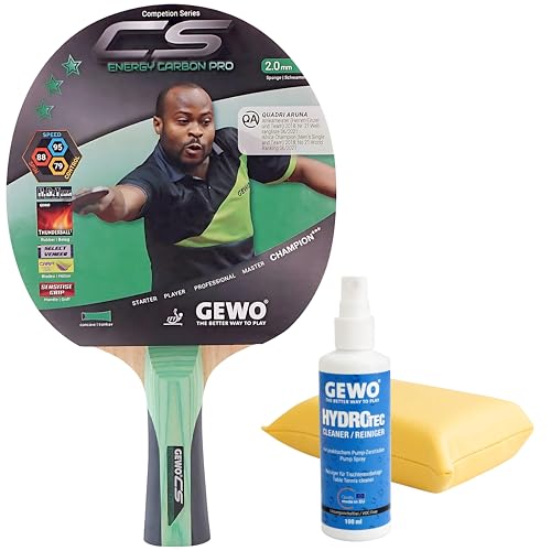GEWO CS Energy Carbon Pro - Tischtennis-Schläger - ITTF genehmigt - Carbon-Schläger mit kontrolliertem Belag und hohen Rotationseigenschaften, konkav, 2,0mm Schwamm GEWO CS Energy Carbon Pro - Tischtennis-Schläger - ITTF genehmigt - Carbon-Schläger mit kontrolliertem Belag und hohen Rotationseigenschaften, konkav, 2,0mm Schwamm von GEWO