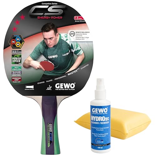 GEWO CS Energy Power - Tischtennis-Schläger - Profi-Tischtennisschläger, ITTF genehmigt - Schläger mit kontrolliertem Belag und hohen Rotationseigenschaften, konkav, 1,8mm Schwamm, rot-schwarz GEWO CS Energy Power - Tischtennis-Schläger - Profi-Tischtennisschläger, ITTF genehmigt - Schläger mit kontrolliertem Belag und hohen Rotationseigenschaften, konkav, 1,8mm Schwamm, rot-schwarz von GEWO