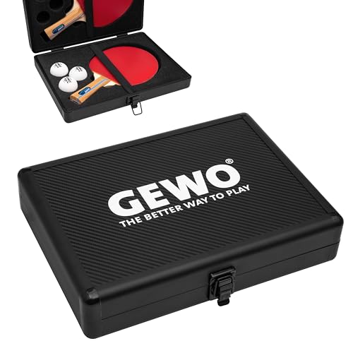 GEWO Doppel Tischtennis Schlägerkoffer aus Aluminium – Robuste Tischtennishülle für 2 Schläger & 3 Bälle – Stoßfeste Tischtennis Tasche mit sicherem Verschluss – Ideal für Turniere & Training GEWO Doppel Tischtennis Schlägerkoffer aus Aluminium – Robuste Tischtennishülle für 2 Schläger & 3 Bälle – Stoßfeste Tischtennis Tasche mit sicherem Verschluss – Ideal für Turniere & Training von GEWO