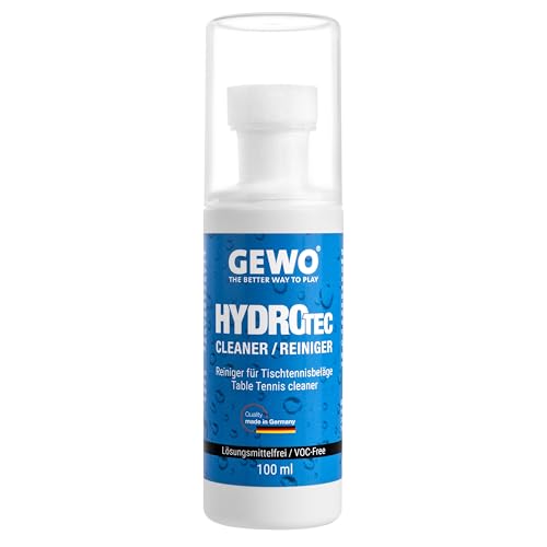 Gewo HydroTec Tischtennis Schwammaufträger Reinigungsset für Beläge, Grip Spray mit Reinigungsschwamm, Lösungsmittelfreier Tischtennis Belagreiniger 100ml, bewahrt die Griffigkeit von Belägen von GEWO