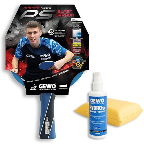 GEWO PS Blast Carbon Tischtennisschläger - ITTF genehmigter Profi-Tischtennisschläger, Carbon-Schläger mit schnellem Belag GEWO Return Pro und hohen Rotationseigenschaften, konkav, 1,8mm Schwamm GEWO PS Blast Carbon Tischtennisschläger - ITTF genehmigter Profi-Tischtennisschläger, Carbon-Schläger mit schnellem Belag GEWO Return Pro und hohen Rotationseigenschaften, konkav, 1,8mm Schwamm von GEWO
