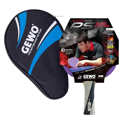 GEWO PS Blast Control Tischtennisschläger & GEWO Tischtennisschläger Hülle mit Ballfach blau - ITTF genehmigter Profi-Tischtennisschläger, konkav, 1,8mm Schwamm GEWO PS Blast Control Tischtennisschläger & GEWO Tischtennisschläger Hülle mit Ballfach blau - ITTF genehmigter Profi-Tischtennisschläger, konkav, 1,8mm Schwamm von GEWO