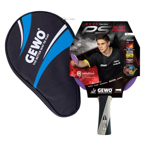 GEWO PS Blast Power Tischtennisschläger & GEWO Tischtennisschläger Hülle mit Ballfach blau - ITTF genehmigter Profi-Tischtennisschläger, konkav, 1,8mm Schwamm GEWO PS Blast Power Tischtennisschläger & GEWO Tischtennisschläger Hülle mit Ballfach blau - ITTF genehmigter Profi-Tischtennisschläger, konkav, 1,8mm Schwamm von GEWO