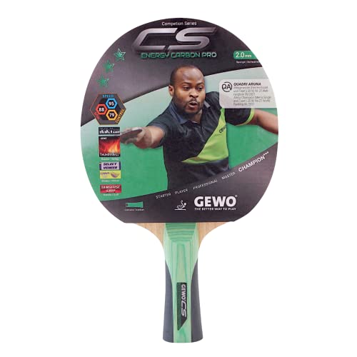 GEWO CS Energy Carbon Pro - Tischtennis-Schläger - ITTF genehmigt - Carbon-Schläger mit kontrolliertem Belag und hohen Rotationseigenschaften, konkav, 2,0mm Schwamm GEWO CS Energy Carbon Pro - Tischtennis-Schläger - ITTF genehmigt - Carbon-Schläger mit kontrolliertem Belag und hohen Rotationseigenschaften, konkav, 2,0mm Schwamm von GEWO